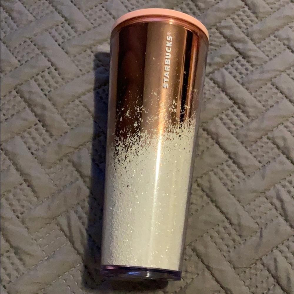 Rose gold Starbucks cup